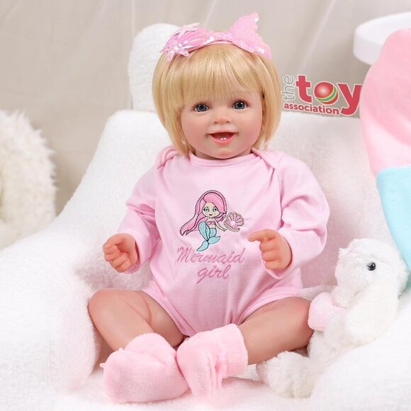 24 inch Reborn Baby Soft Vinyl Silicone Realistic Newborn Reborn Dolls Toddler - Picture 1 of 8